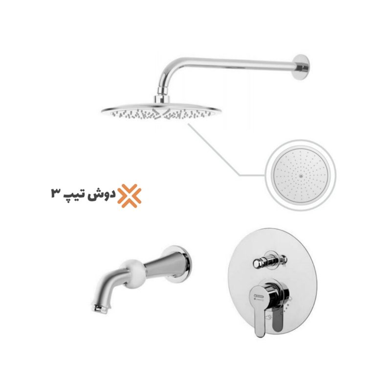 شیرآلات توکار درخشان سری آلفا کروم