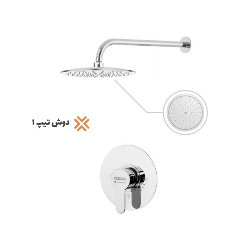 شیرآلات توکار درخشان سری آلفا کروم