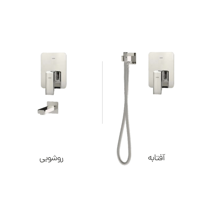 شیرآلات توکار کسری سری دامون فلت Damoon (Rectangle)
