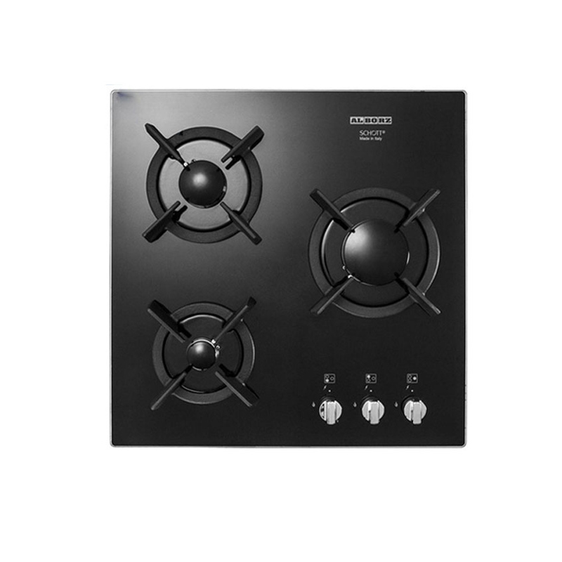 گاز صفحه ای شیشه ای سه شعله استیل البرز مدل G3501