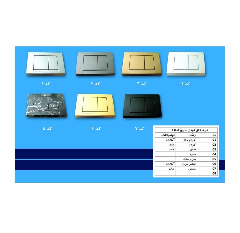 صفحه کلید تخلیه فلاش تانک توکار ایران سری چهارگوش Rectangle